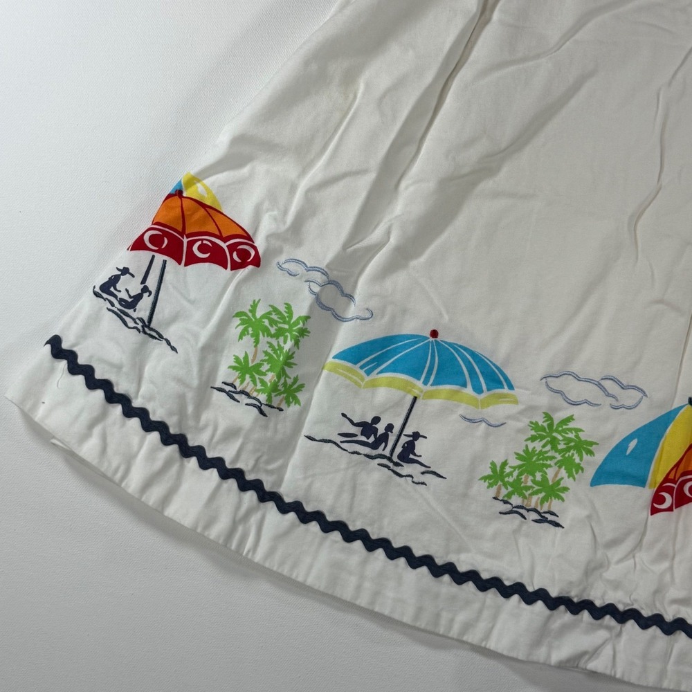 VTG Liz Claiborne Beach Umbrella Skirt Women 6 White Retro Coastal Preppy Summer - Picture 2 of 13